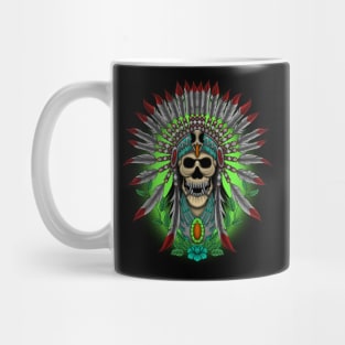 Native american head skull Mug